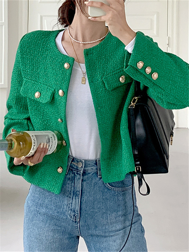 Women's Jackets Colorfaith New Korean Fashionable Vintage Wild Elegant Office Lady Autumn Winter Women's Blazers Short Jackets Tops JK2658 2