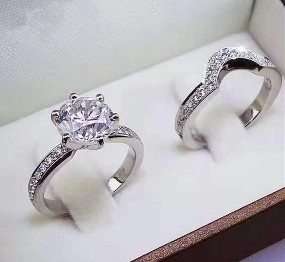 Wedding Rings Simple Water Drop Zircon Engagement Set for Women with Micro Pave Cute Pear Shaped Female Jewelry Gift 230505