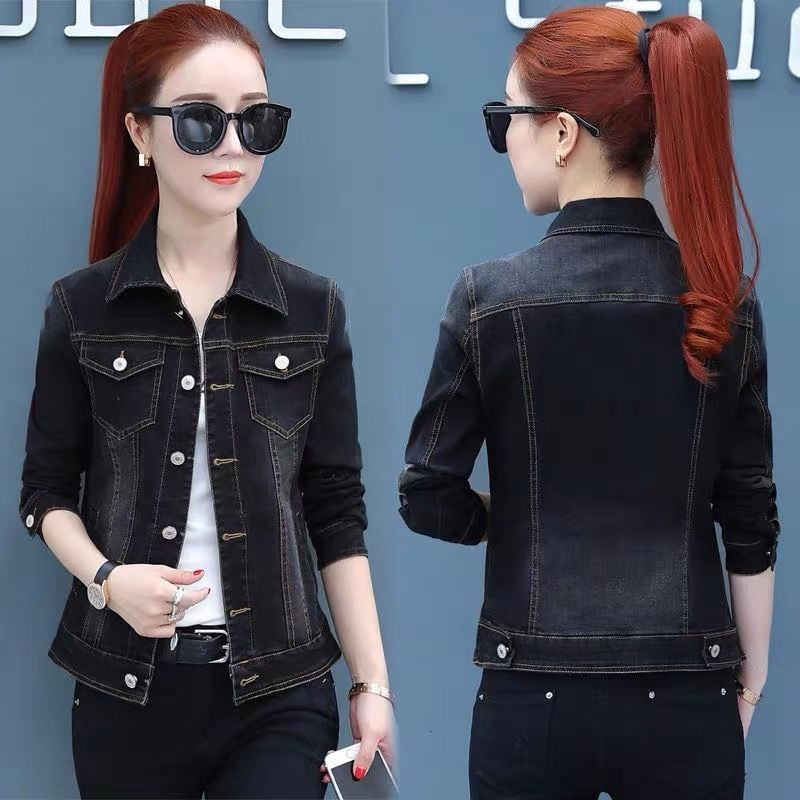 Women's Jackets New Short Denim Jackets Women Coat Long Sleeve Vintage Casual Jeans Jacket Female Bomber Denim Coat Ladies Cowboy Jackets 230505