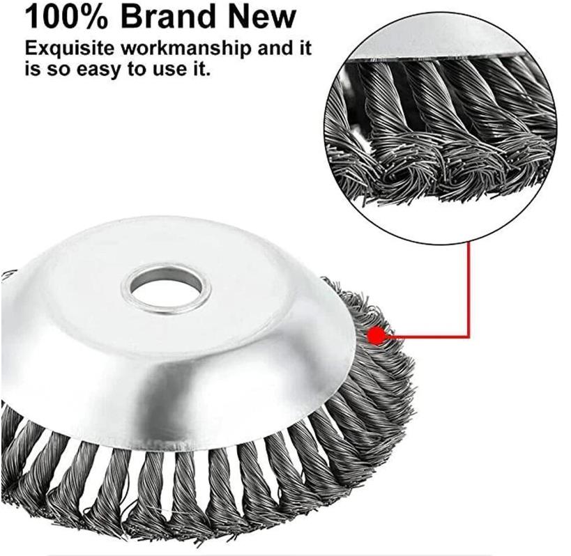 150mm Steel Wire Wheel Garden Weeder Brush Lawn Mower Grass Eater Trimmer Brush Cutter Tools Garden Grass Trimmer Head Weeder Brush