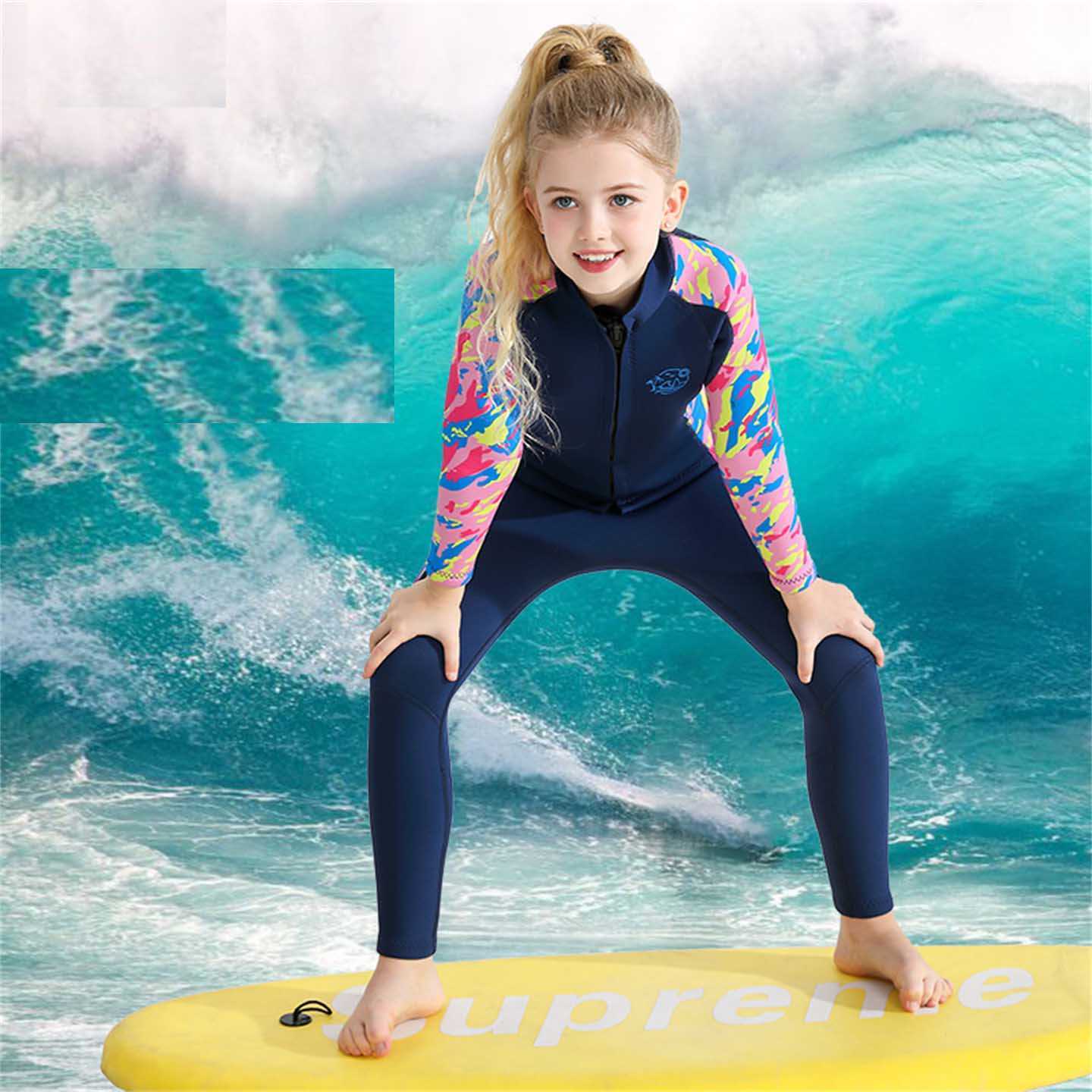 Wetsuits Drysuits Winter Children Wetsuit 25MM Neoprene Full Body 2PCS Split Diving Suit Boys And Girls Surfing Snorkeling Kids Thermal Swimsuit J2305