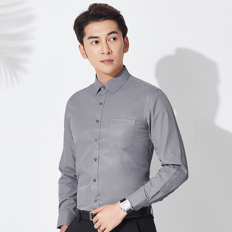 Men's Casual Shirts 6XL 7XL 8XL Pure Color Plaid / Striped Shirt Longsleeve Shirt for Men Work Casual Slim Fit Shirt Men Clothing Button Up Shirt