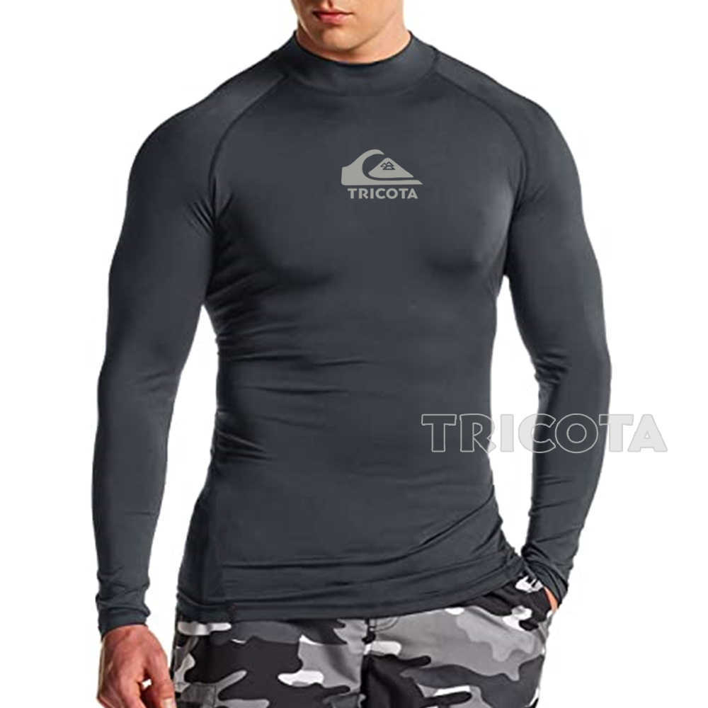 Wetsuits Drysuits Men Swimming Surfing Shirt Clothing Water Sports Rashguar Diving Tops Long Sleeve UV Protection Swimwear Beach Wear Surf Bathing J23