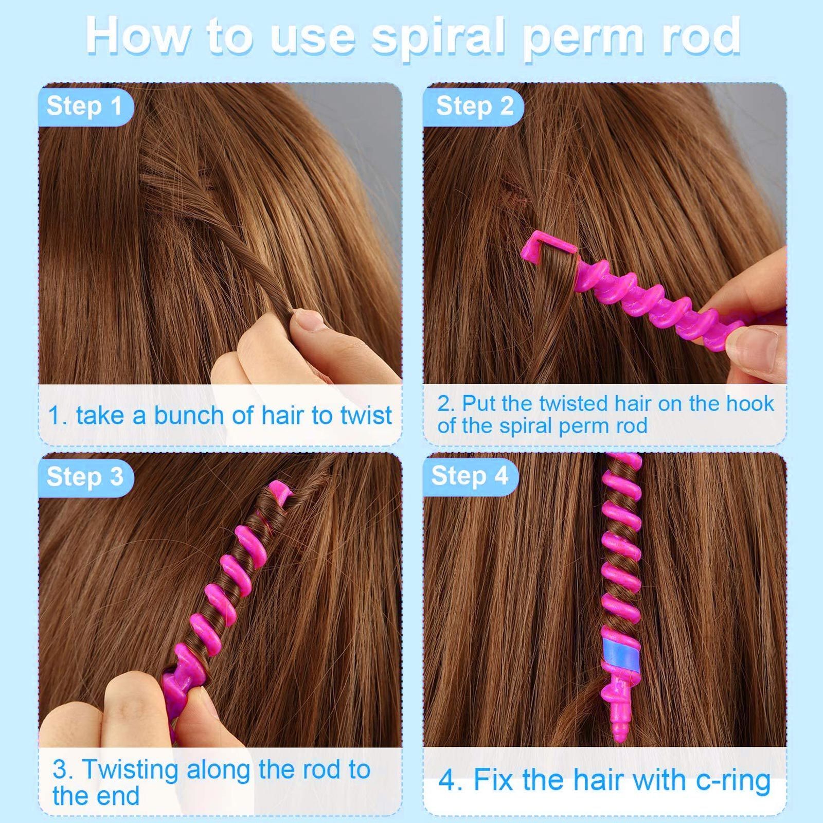 Hair Rollers 40pcs Long Spiral Hair Curlers No Heat Spiral Curls Styling Rollers Accessories for Home Salon DIY Hairstyling Random Colors 230505
