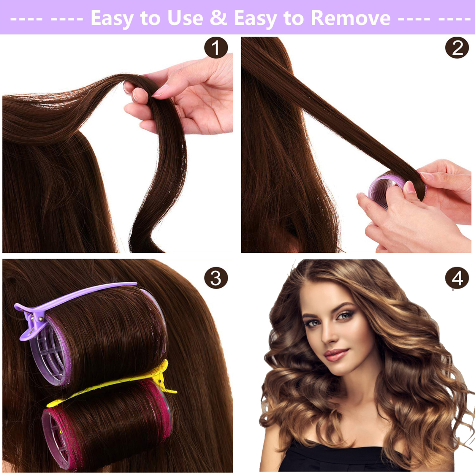 Hair Rollers 61 Pieces Set Hair Curlers 3 Sizes Big Hair Rollers for Long Hair. No heat Curlers Hair Rollers with Clips Comb. 230505