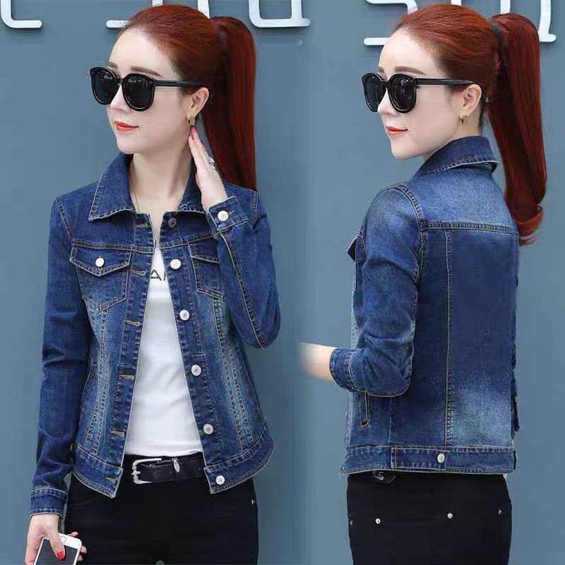Women's Jackets New Short Denim Jackets Women Coat Long Sleeve Vintage Casual Jeans Jacket Female Bomber Denim Coat Ladies Cowboy Jackets 230505