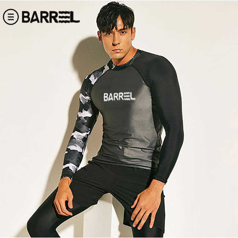Wetsuits Drysuits 2022 Men Long Sleeve Swim Shirt Swimming Shorts Wetsuit Rashguard Snorkeling Suit Men Surfing Swimsuit Diving Wet Suit Top Trunk J23