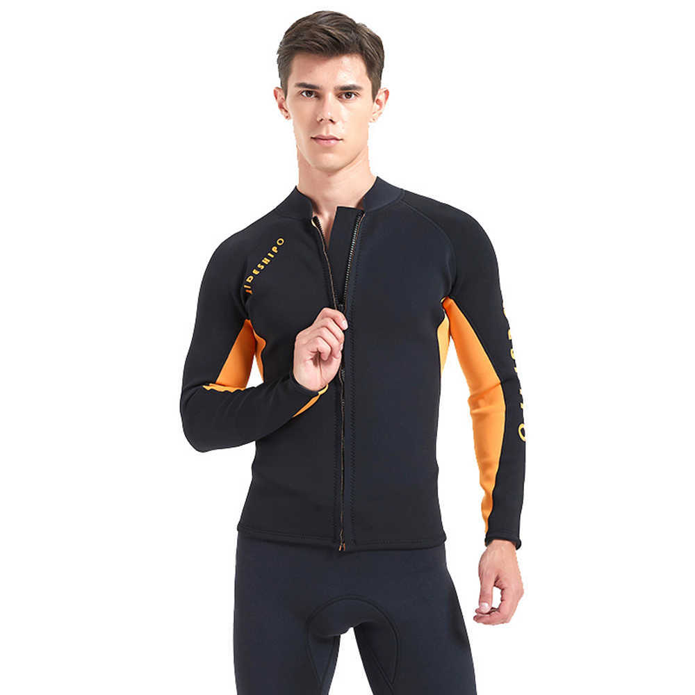 Wetsuits Drysuits 2MM neoprene diving suit Men's split swimming surfing front zipper Water sports sailing motorboat diving J230505