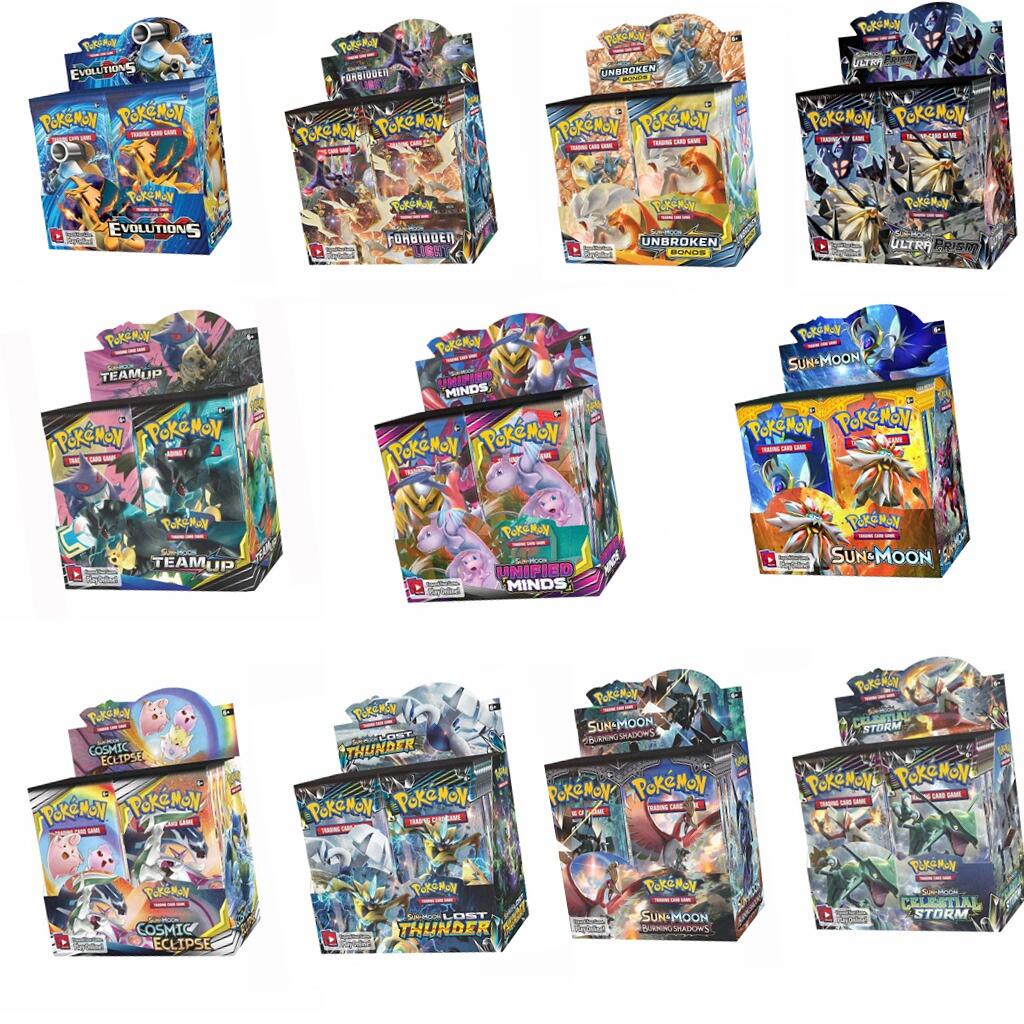 Card Games 324pcs cards Booster box all seriesTCG Sun Moon Edition 36 Packs Per Box Cards Game Battle classeur carte
Card Games 324pcs cards Booster box all seriesTCG Sun Moon Edition 36 Packs Per Box Cards Game Battle classeur carte