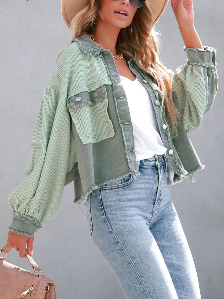 Women's Jackets Women Coat Jackets Autumn Fashion Long Sleeve Casual Vintage Green Top Korean Cardigan Oversize Loose Jacket Female Clothes 23050