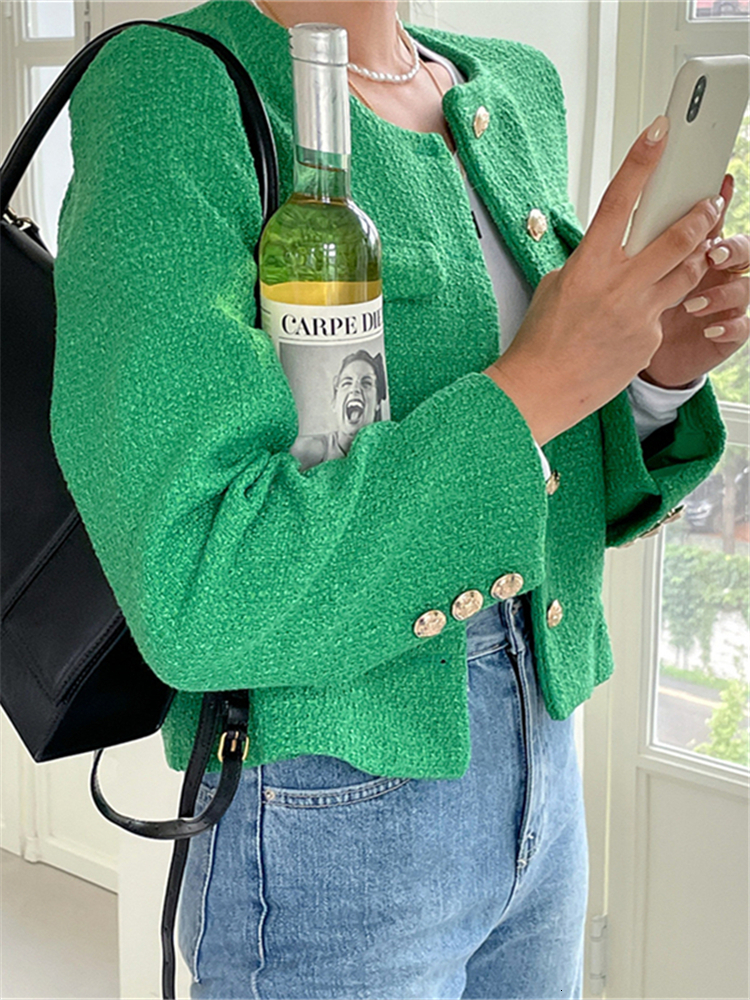 Women's Jackets Colorfaith New Korean Fashionable Vintage Wild Elegant Office Lady Autumn Winter Women's Blazers Short Jackets Tops JK2658 2