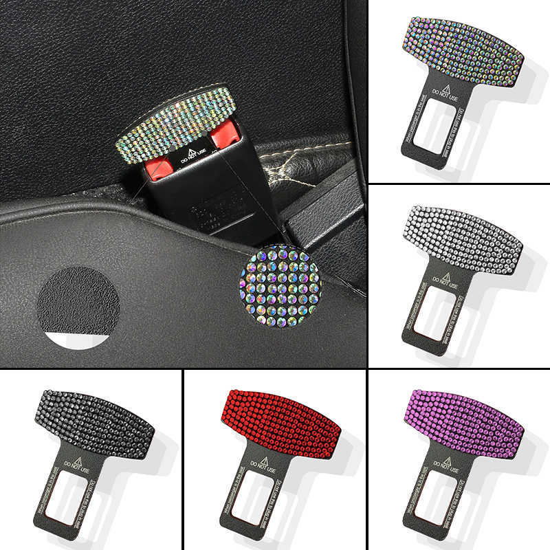 New Rainstone Seat Buckle Extension Silencer Safety Belt Buckles Plug Pink Bg Car Assessoires Interior For Women