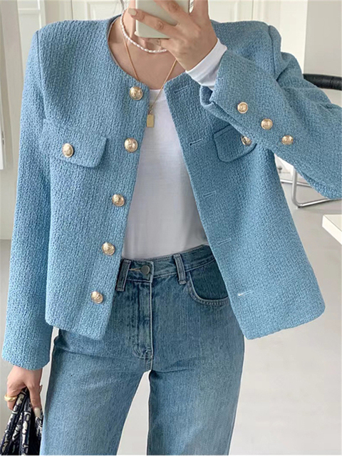 Women's Jackets Colorfaith New Korean Fashionable Vintage Wild Elegant Office Lady Autumn Winter Women's Blazers Short Jackets Tops JK2658 2