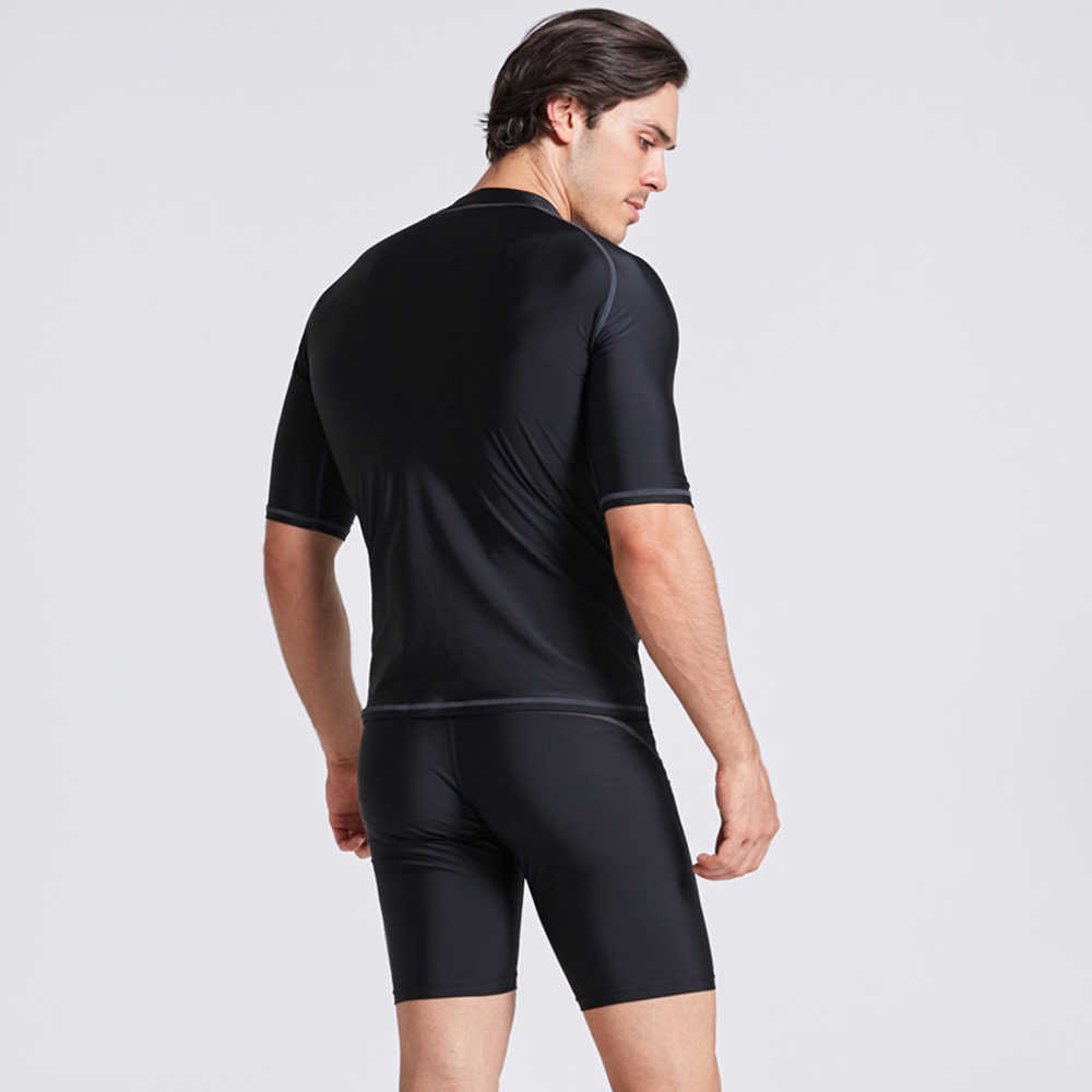 Wetsuits Drysuits Men's New Quick Dry Short Sleeve Windproof Men's Swimwear Top Swimwear UPF 50 Men's Beach Windproof Snorkeling Surf S