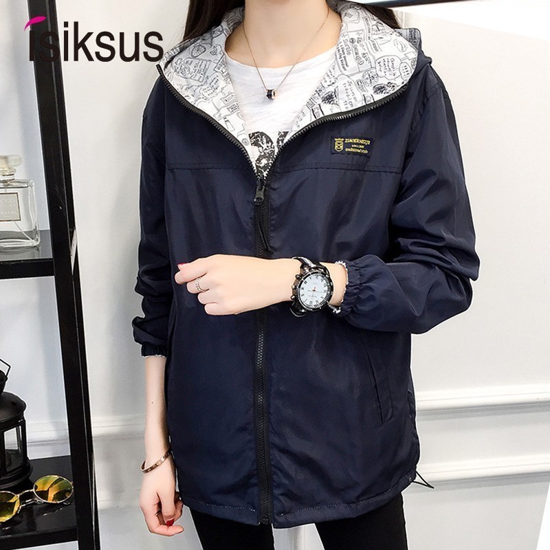 Women's Jackets Isiksus Black Windbreak Jacket Women Long Sleeve Hooded Coats Spring Autumn Casual Solid Zip Up Basic Jackets for Women WJ020 230
