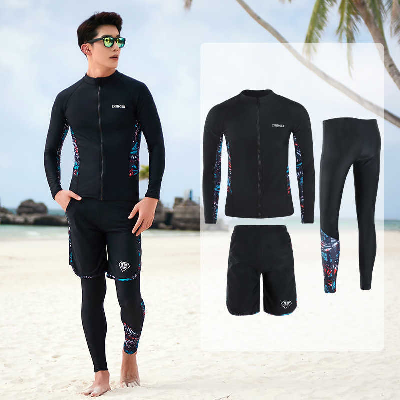 Wetsuits Drysuits Women Men Rash Guard Long Sleeve Sun Protection Surfing Shirts Diving Tops Bottoms Beach Quick Dry Split Snorkel Full Swimsuit J2305