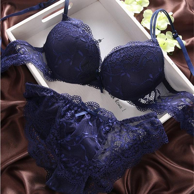 Bras Sets New Women's Push Up Sexy Bra Set Black Underwear Panties Comfortable Breathable Bra Set Sexy Good Lace Underwear For Women 230505