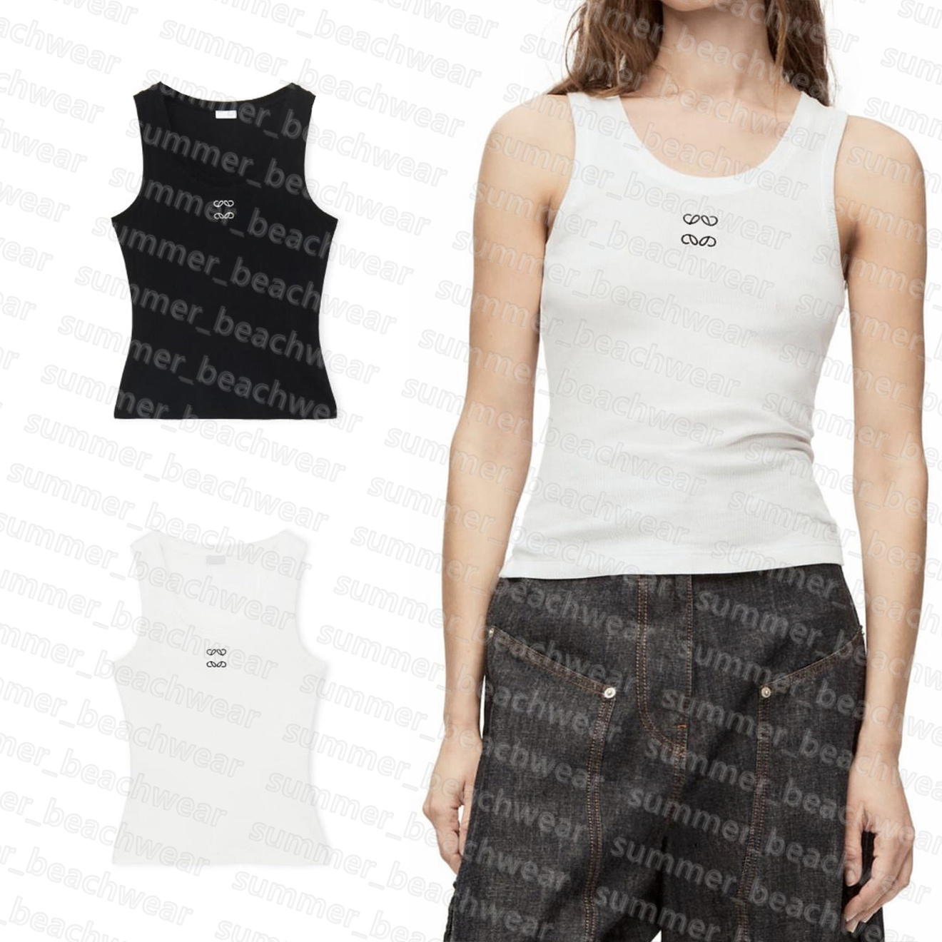 Crop Top T Shirt Women Knitted Tank Tops Designer Embroidered Tanks Top Summer Knits Cropped Vest, White
Crop Top T Shirt Women Knitted Tank Tops Designer Embroidered Tanks Top Summer Knits Cropped Vest, White