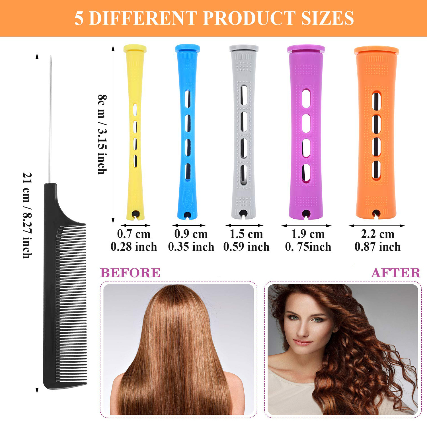 Hair Rollers Perm Rods and 30 Pieces 6 Sizes Hair Rollers with Hair Cold Wave Rods Hair Curler for Women Long Short Hair 230505