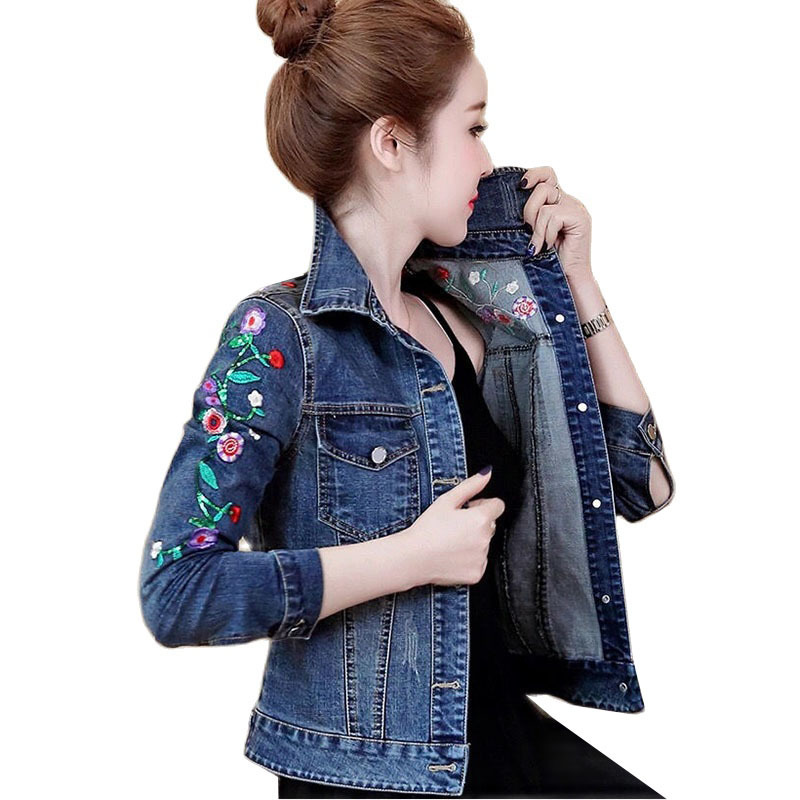 Women's Jackets New Short Denim Jackets Women Coat Long Sleeve Vintage Casual Jeans Jacket Female Bomber Denim Coat Ladies Cowboy Jackets 230505