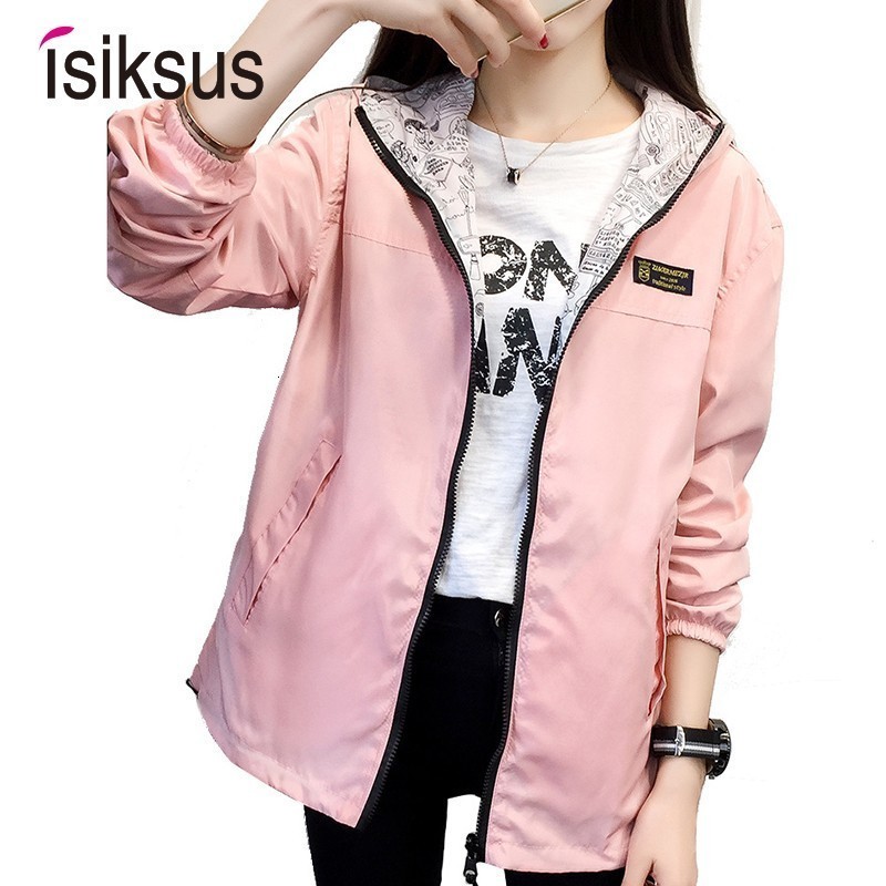 Women's Jackets Isiksus Black Windbreak Jacket Women Long Sleeve Hooded Coats Spring Autumn Casual Solid Zip Up Basic Jackets for Women WJ020 230