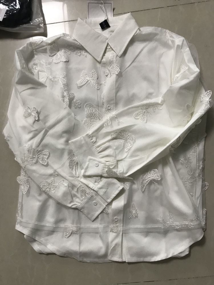 Men's Casual Shirts 3D Butterfly Mesh Double Layer Shirt Men's Long Sleeve Loose Casual Vintage Korean Streetwear Shirt Male Dress Party Shi