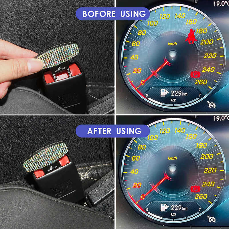 New Rainstone Seat Buckle Extension Silencer Safety Belt Buckles Plug Pink Bg Car Assessoires Interior For Women