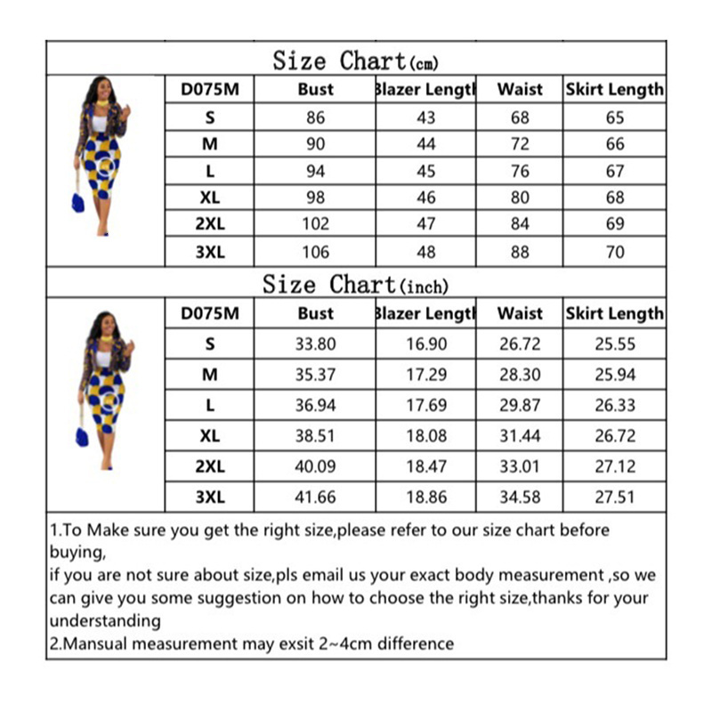 Two Piece Dress 2Pc Fashion and Elegance Outfits Multicolor Print Lapel Long Sleeves Suit Jacket High Waist Knee Dress for Ladies 230504