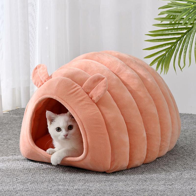 Cat Beds Sell Collapsible Bed Pet Winter Plush Cat's House For Indoor Dogs Kennel Mat Small Dog Warm Cave Sleeping Bag Products