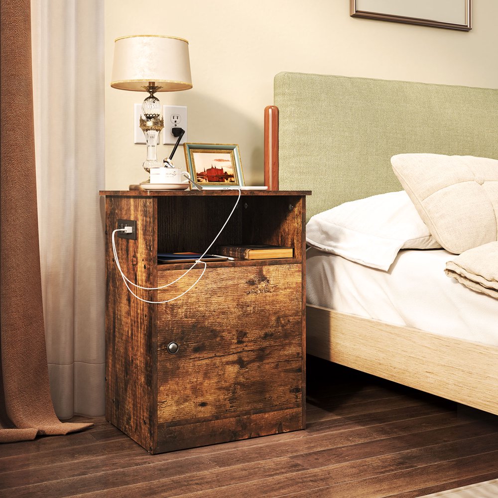 Nightstand with Charging Station Modern End Side Table with Storage Cabinet USB Ports Power Outlets for Bedroom Living Room
Nightstand with Charging Station Modern End Side Table with Storage Cabinet USB Ports Power Outlets for Bedroom Living Room