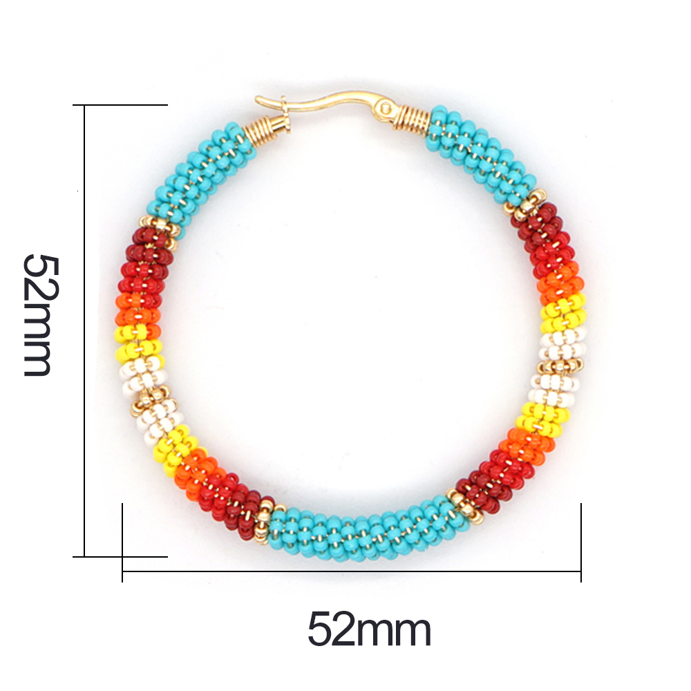 Hoop Huggie Go2boho Native Style Earring Bohemian Ethnic Hoop Earrings For Women Jewelry Handmade Gift Miyuki Beaded Ear Rings Jewellery 230505