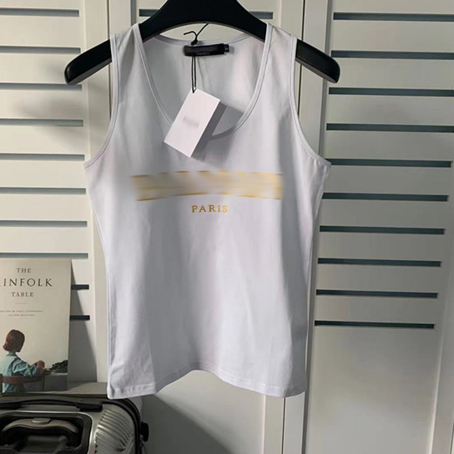 Womens Designer T shirts Tops Tee Gilded Letter Slim Fit Tank Top short sleeve, White
Womens Designer T shirts Tops Tee Gilded Letter Slim Fit Tank Top short sleeve, White