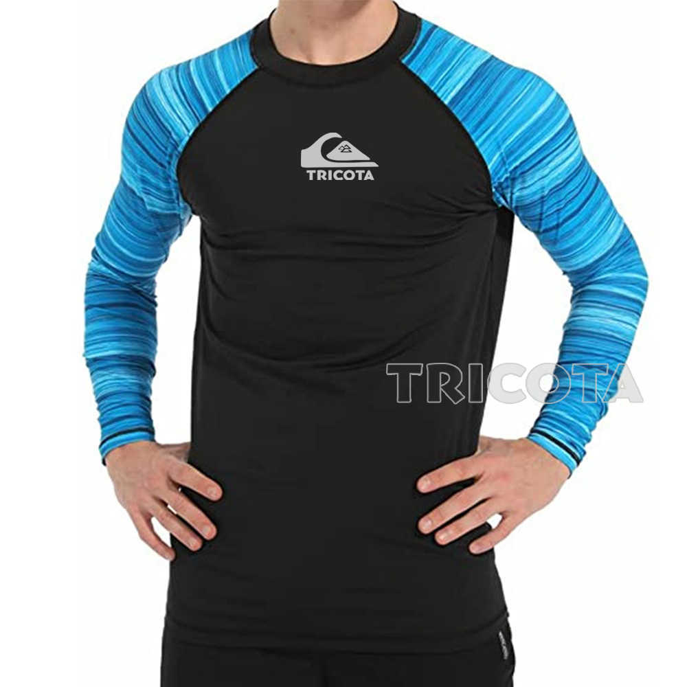 Wetsuits Drysuits Men Swimming Surfing Shirt Clothing Water Sports Rashguar Diving Tops Long Sleeve UV Protection Swimwear Beach Wear Surf Bathing J23