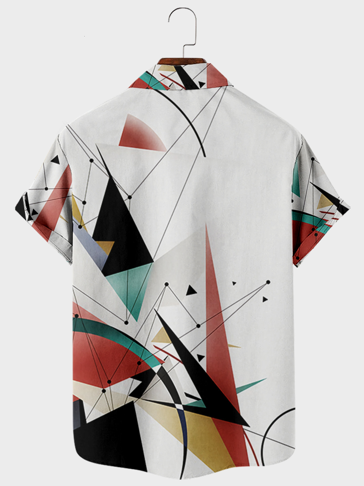 Men's Casual Shirts Men's Short Sleeve Lapel Shirt Oversized 8 3D Geometric Print Shirt Men's Pocket Harajuku Hot Style 230505