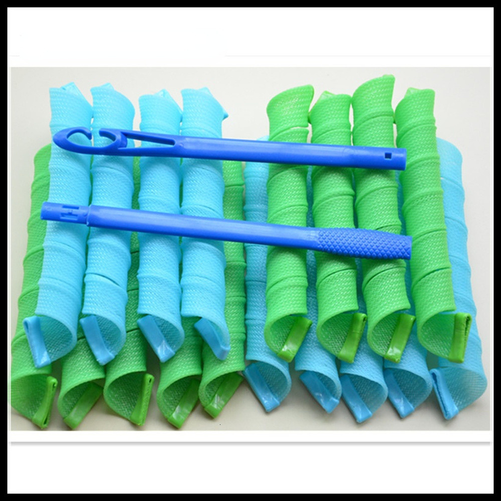 Hair Rollers Hair Rollers Snail Shape Not Waveform 52CM 18Pcs 3 Sticks Spiral Round Curls Hair Curler Soft Hair Curler Bendy Hair Rollers DIY 230505