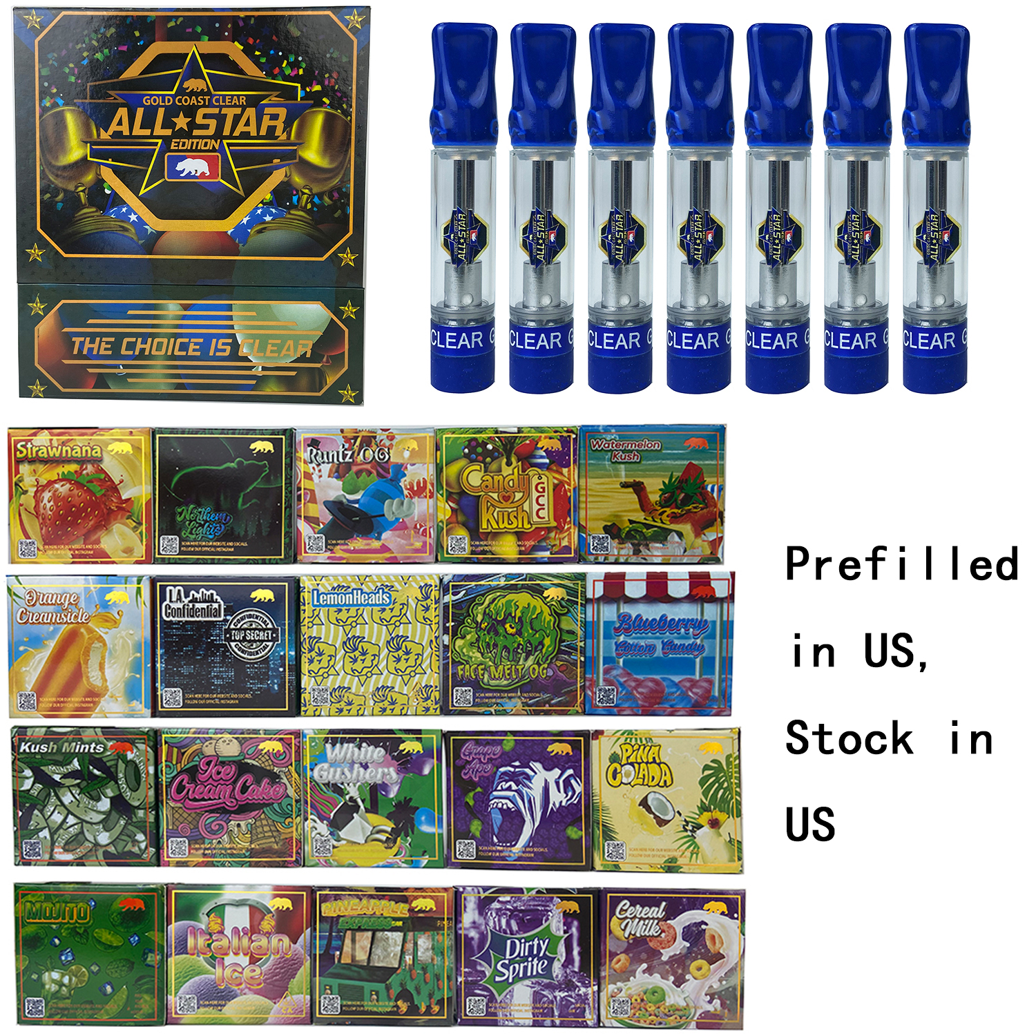 30x Refilled Gold coast clear ALL STAR Atomizers with Packaging 1.0ml Full Vape Cartridge Ceramic Coil Carts Thick Oil Vaporizer Starter Kits Ship from US
30x Refilled Gold coast clear ALL STAR Atomizers with Packaging 1.0ml Full Vape Cartridge Ceramic Coil Carts Thick Oil Vaporizer Starter Kits Ship from US