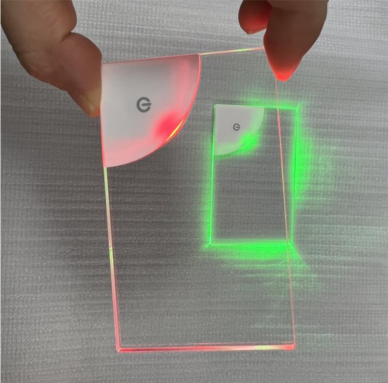 10Pcs Led Blank Acrylic Business Card Light Transparent Glowing Name Tag Board VIP Cards Battery Power DIY Decor Lamp Gift