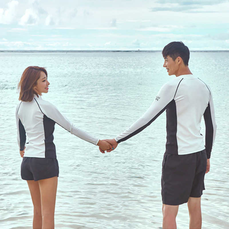 Wetsuits Drysuits Men's Women's Rash Guard Set Tops Bottoms Long Sleeve Swimsuit Swim Zip Shirts Trunks UV Sun Protection Surf Quick Dry Sui