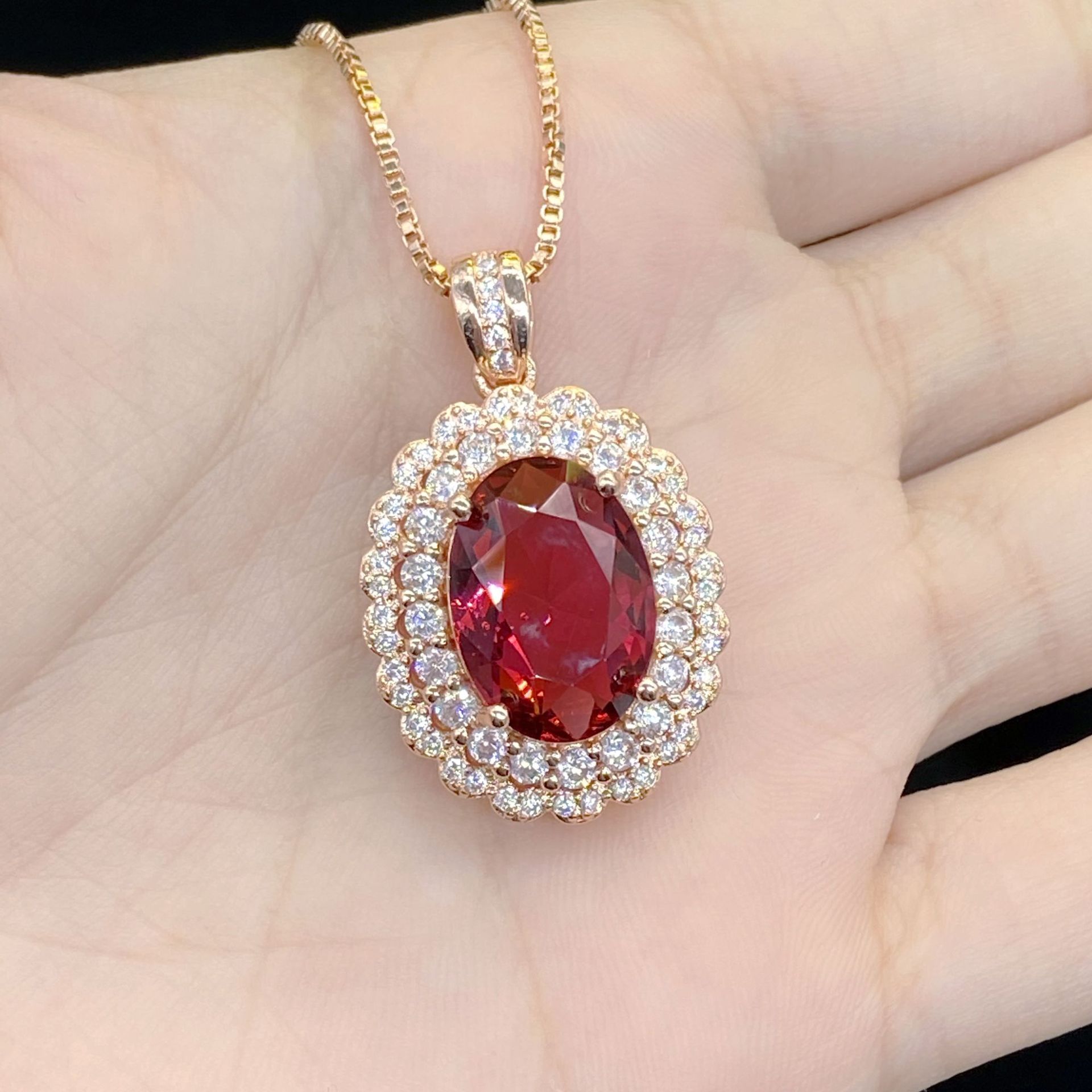 Lovers Ruby Diamond Pendant 925 Sterling Silver Wedding Pendants Necklace For Women Charm Party Choker Necklace Jewelry