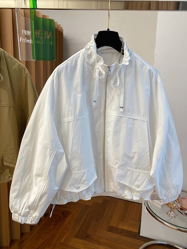 Women's Jackets Spring Casual Short Zipper Women Jacket Stand Collar Loose Pocket Coat Streetwear Windbreak Jacket Female 230505