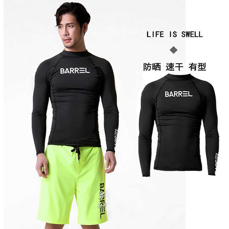 Wetsuits Drysuits Men Long Sleeve Swim Shirt Swimming Shorts Wetsuit Set Rashguard Snorkeling Suit Men Surfing Swimsuit Diving Wet Suit Top Trunk J230