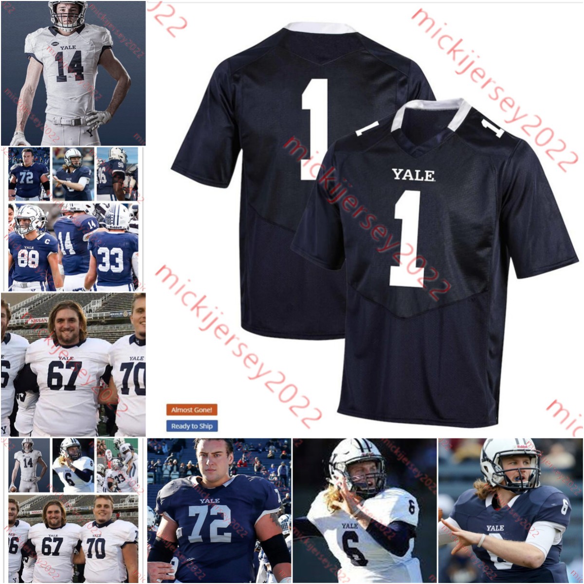 Yale Bulldogs Football Jersey Jay Brunelle Sean Guyton Patrick Nauert Noah Aaron Brian Abraham Spencer Alston 2023 mens youth Custom stitched College Yale Jerseys