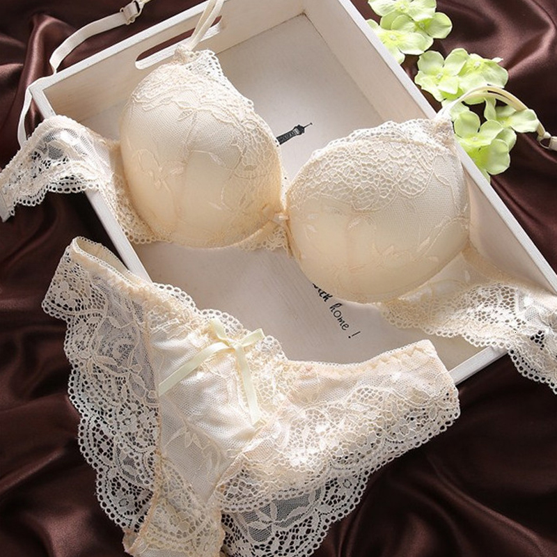 Bras Sets New Women's Push Up Sexy Bra Set Black Underwear Panties Comfortable Breathable Bra Set Sexy Good Lace Underwear For Women 230505