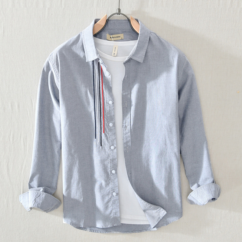 Men's Casual Shirts 100% Cotton Long-sleeved Shirt Men Breathable Soft Refreshing Shirt Fashion Casual Simple Streetwear Shirts Men Top 230505