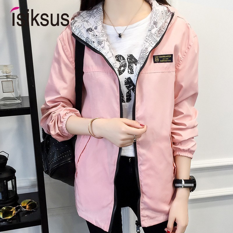 Women's Jackets Isiksus Black Windbreak Jacket Women Long Sleeve Hooded Coats Spring Autumn Casual Solid Zip Up Basic Jackets for Women WJ020 230