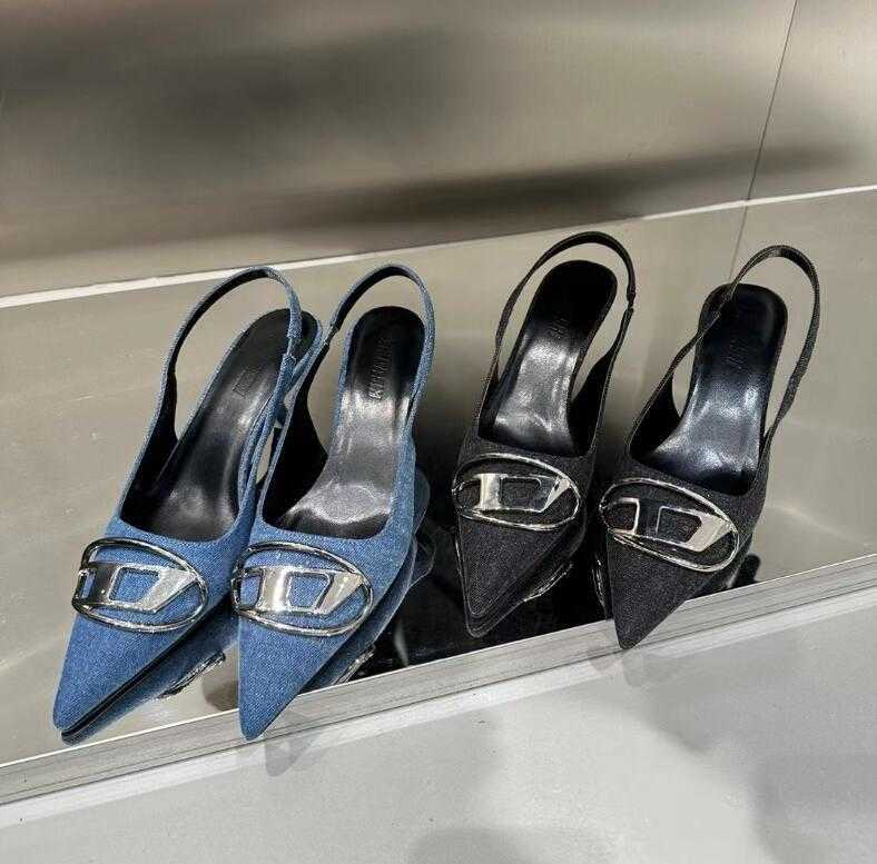 2023 Spring and Summer New Baotou Sandals Denim Slim Heels High Heels Women's Pointed Shallow Back Air Heels, Black
2023 Spring and Summer New Baotou Sandals Denim Slim Heels High Heels Women's Pointed Shallow Back Air Heels, Black