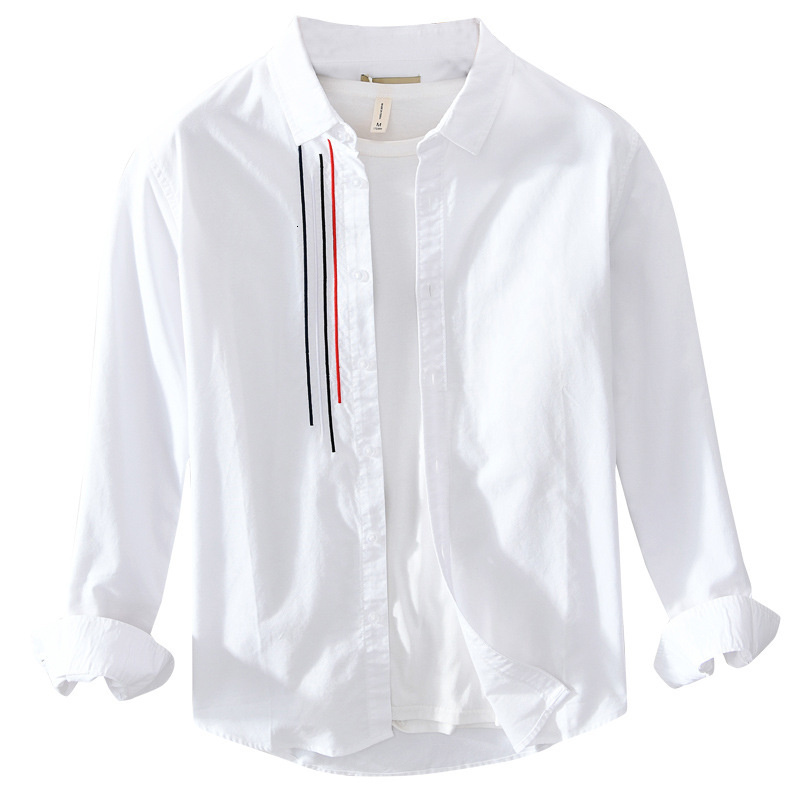 Men's Casual Shirts 100% Cotton Long-sleeved Shirt Men Breathable Soft Refreshing Shirt Fashion Casual Simple Streetwear Shirts Men Top 230505