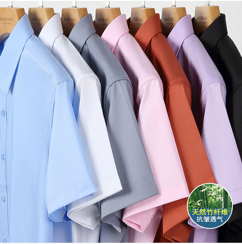 Men's Casual Shirts Quality Bamboo Fiber Men's Shirt Long Sleeve Stretch Free Care Comfort Soft Business Professional Formal Interview Dress