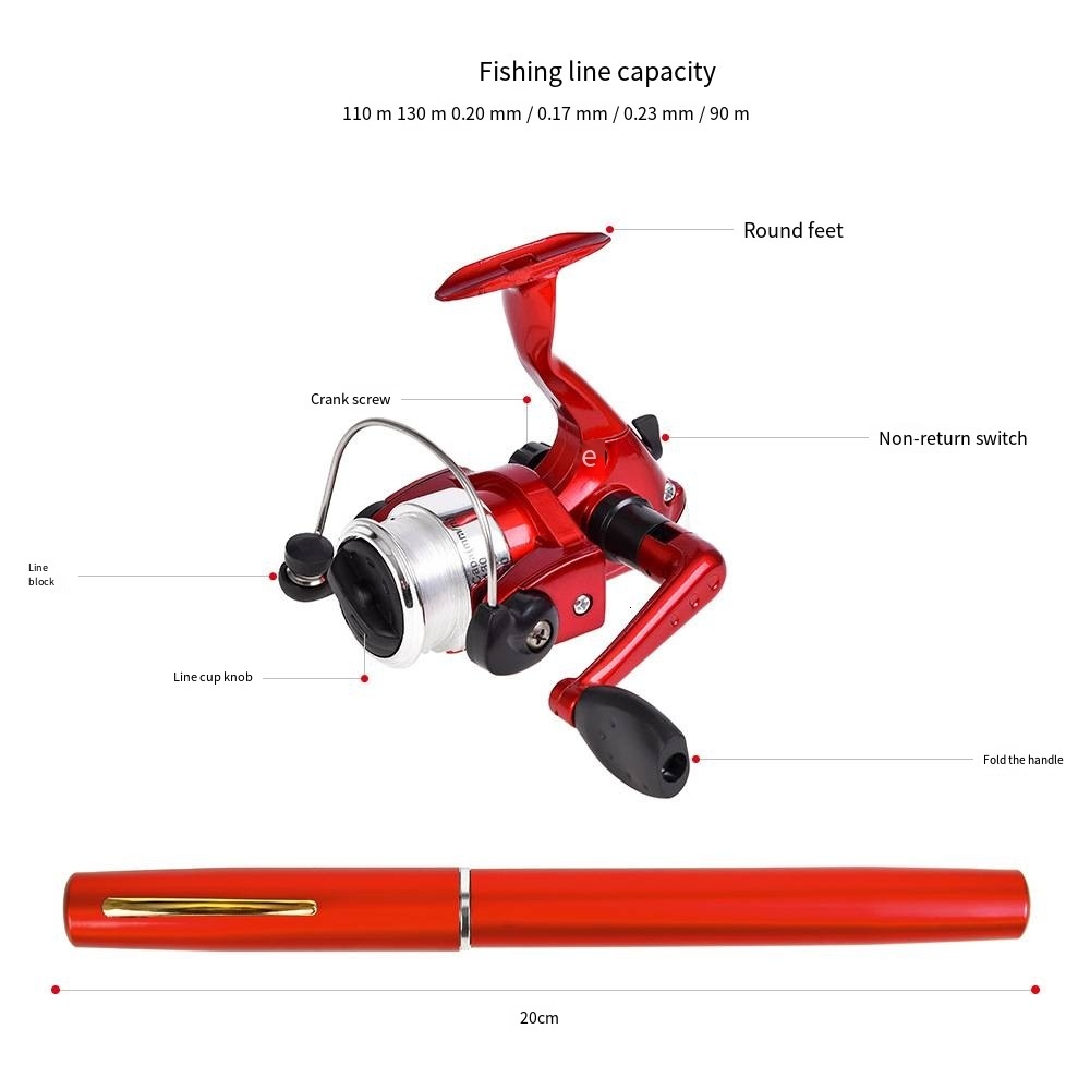 Boat Fishing Rods 20cm Portable Pocket Telescopic Mini Fishing Pole Pen Shape Folded Fishing Rod with Reel Wheel Fishing Rod 230505