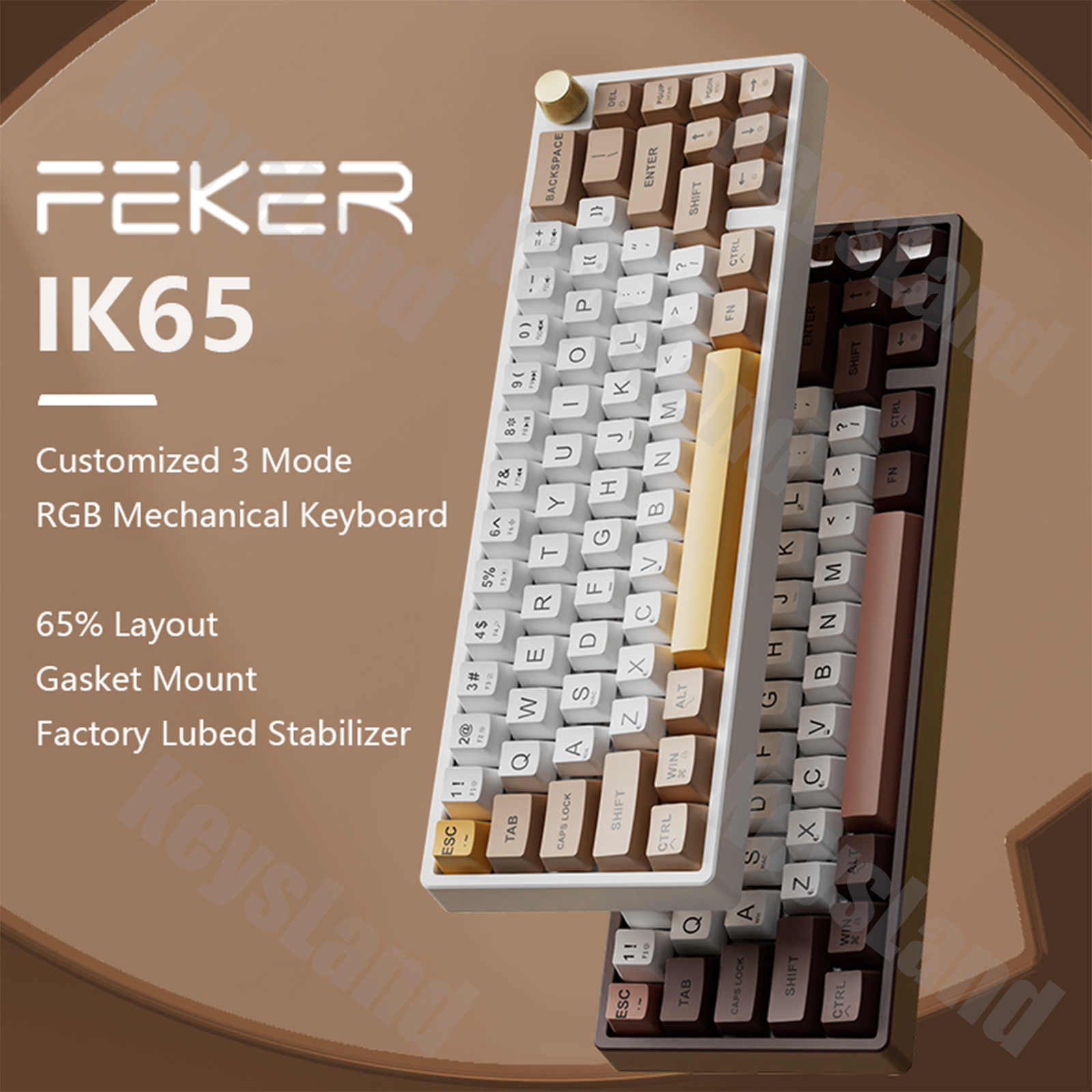 GK65 Mechanical Keyboard RGB 3 Modes Wireless 4000mah keycaps Bluetooth 2.4G Russian Game Hot-Swappable Keyboard